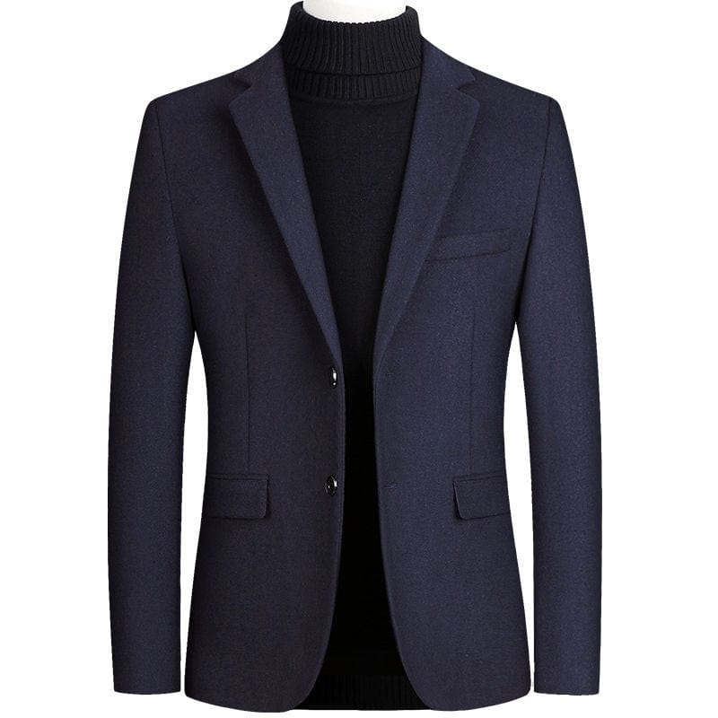 Men's Wool Classic Slim Business Suit Blazer Jacket