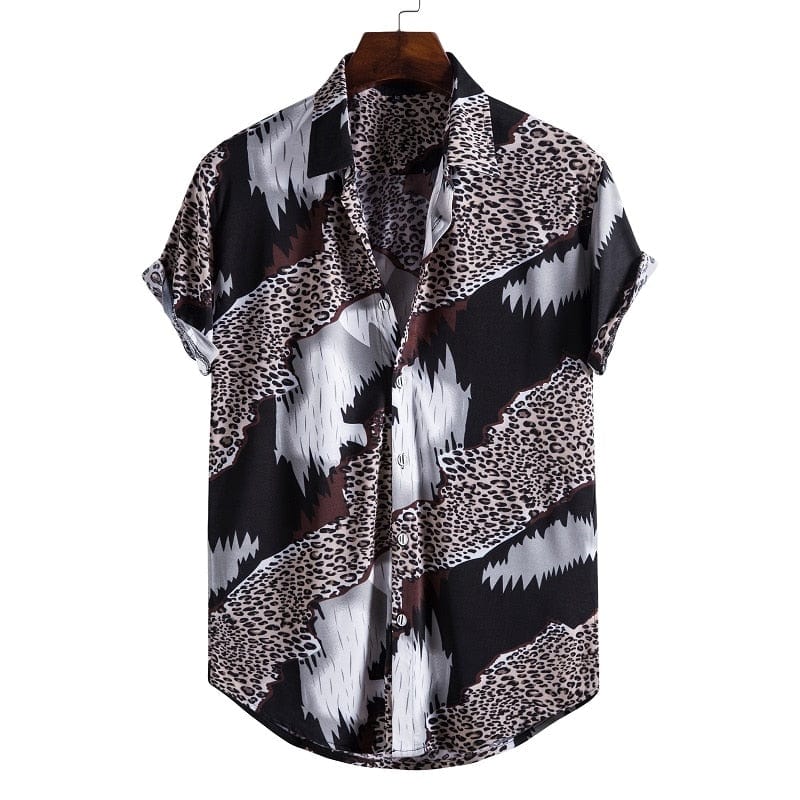 Men's Short Sleeve Hawaiian Social Shirt Classic Elegant Style
