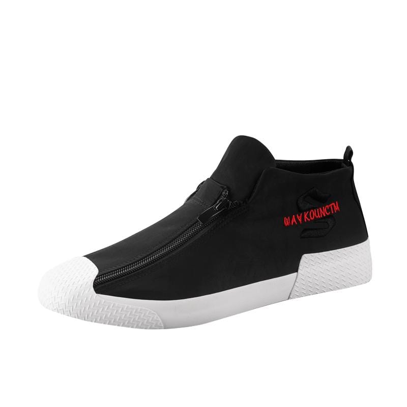 Men's Canvas Double-Zip Casual Loafers Walking Shoes
