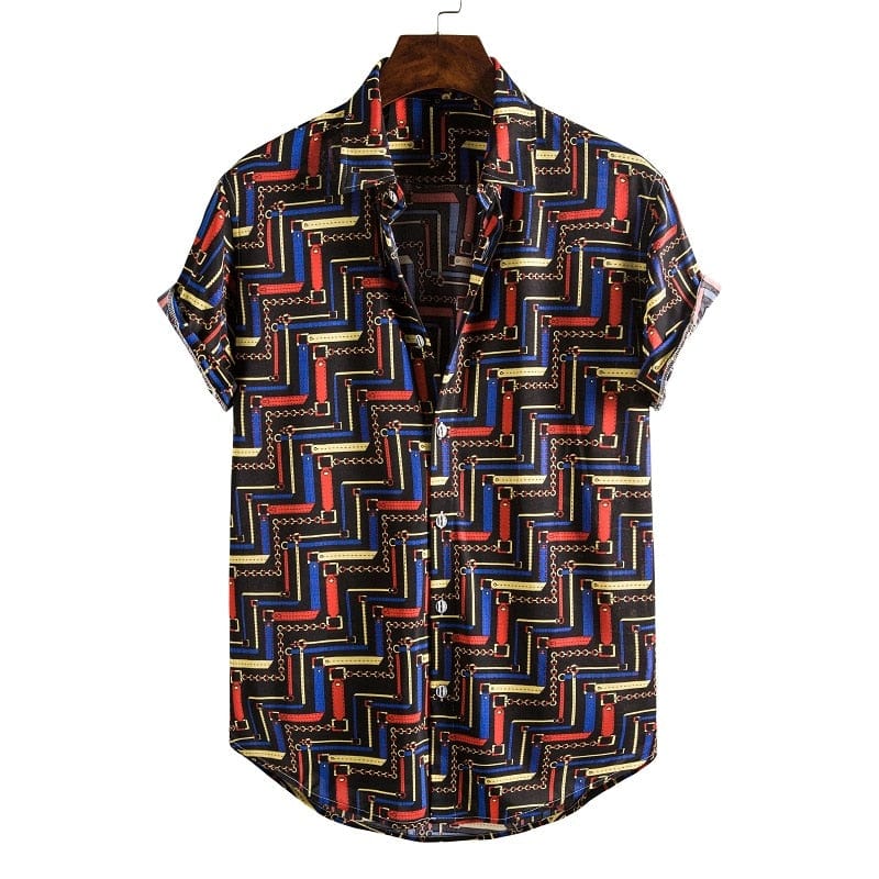 Men's Short Sleeve Hawaiian Social Shirt Classic Elegant Style