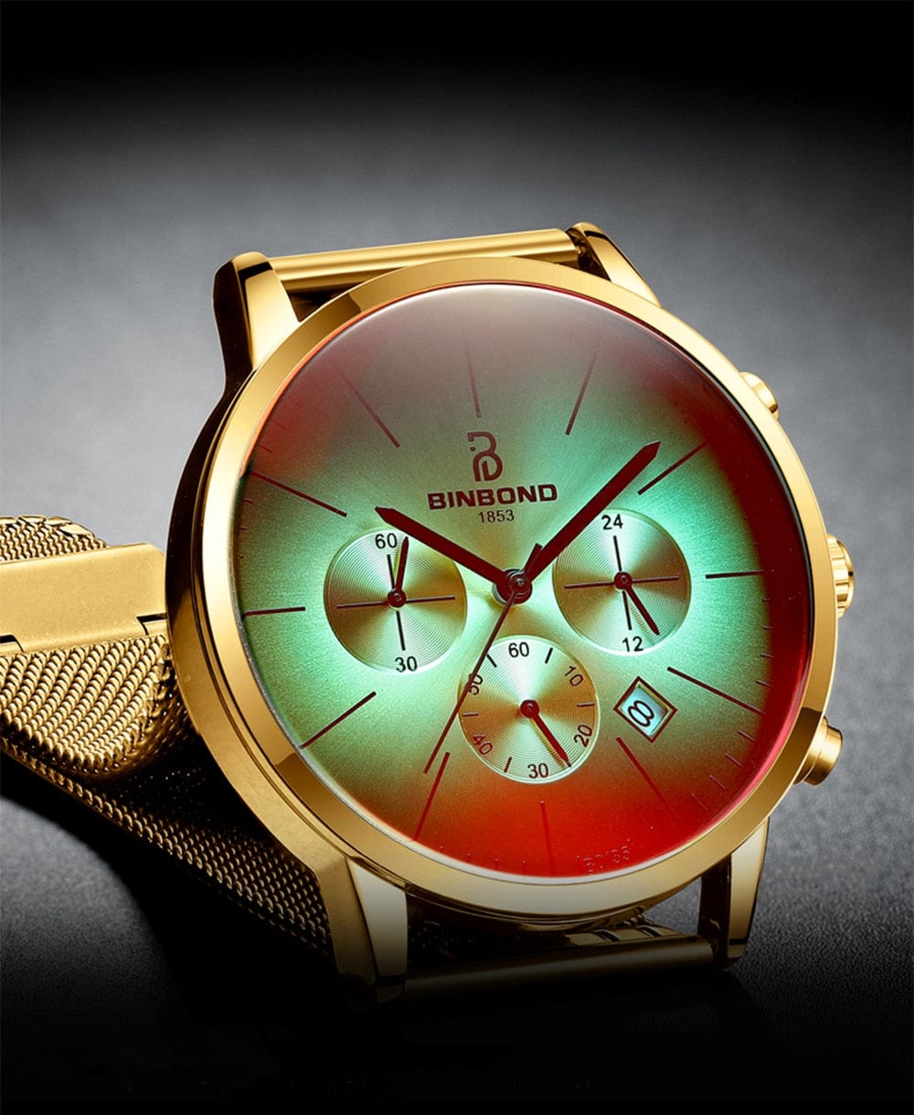 Men's Stainless Steel Chronograph Business Wrist Watch