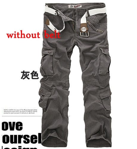 Men's Camouflage Cargo Trousers, Straight Fit Cotton