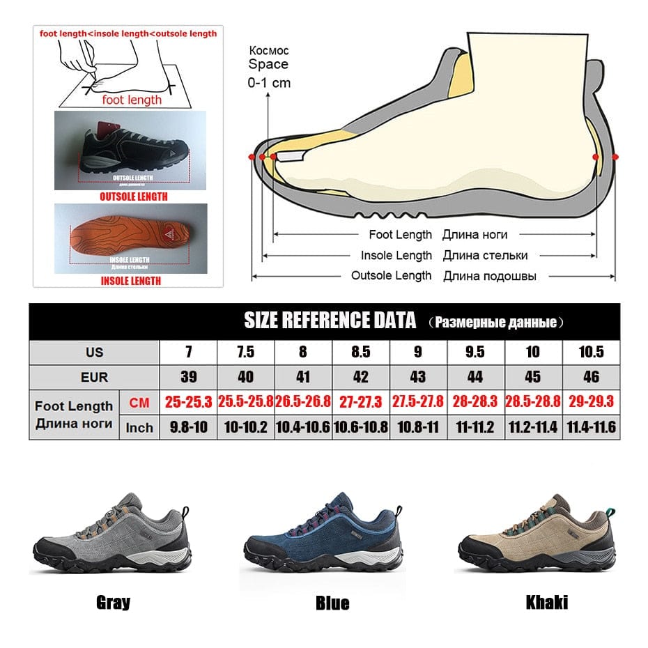 Men's Leather Outdoor Hiking Climbing Trekking Sneakers
