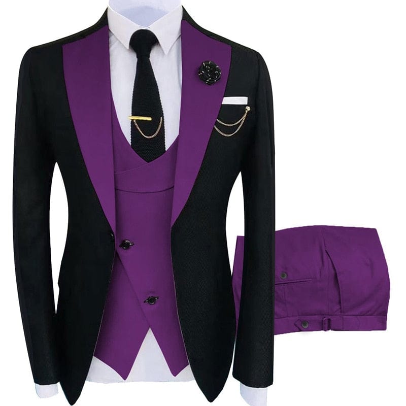 Men's Regular Fit Three-Piece Tuxedo Suit Set