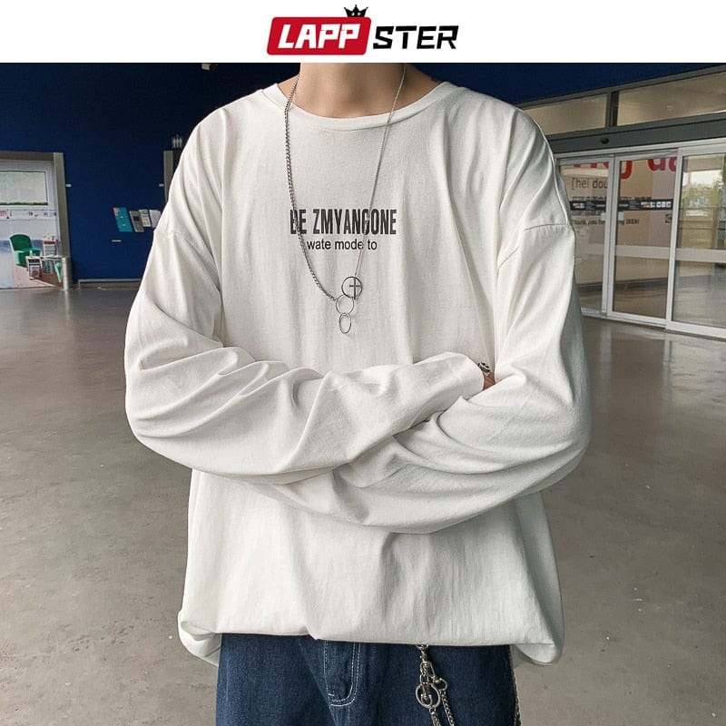 Men's Graphic Letter Long Sleeve Harajuku Street T-Shirt