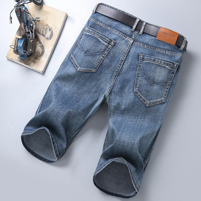Men's Slim-Fit Stretch Cotton Vintage Denim Shorts