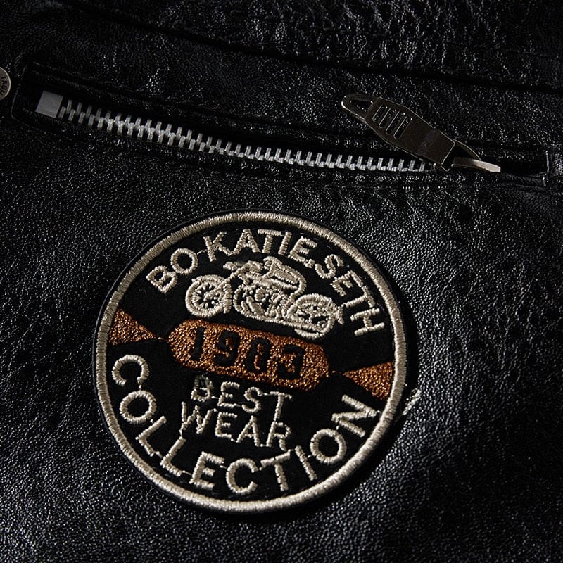 Men's Winter Fleece Faux Leather Motorcycle Stand-Collar Jacket
