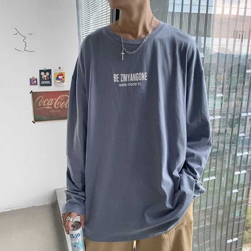 Men's Graphic Letter Long Sleeve Harajuku Street T-Shirt