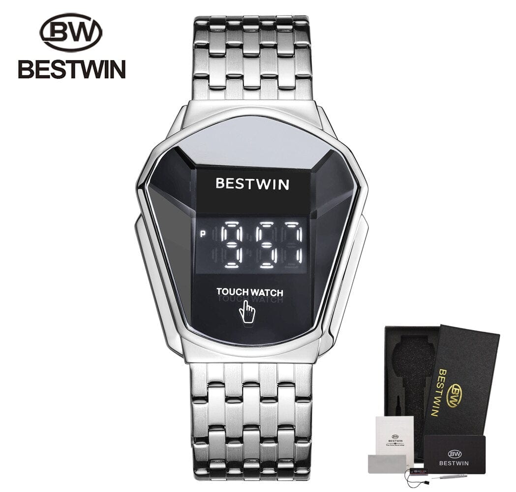 Men's Sport Digital Touch-Screen LED Steel Wristwatch