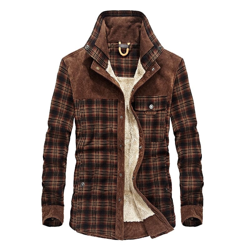 Men's Thick Fleece Army Slim Fit Winter Jacket