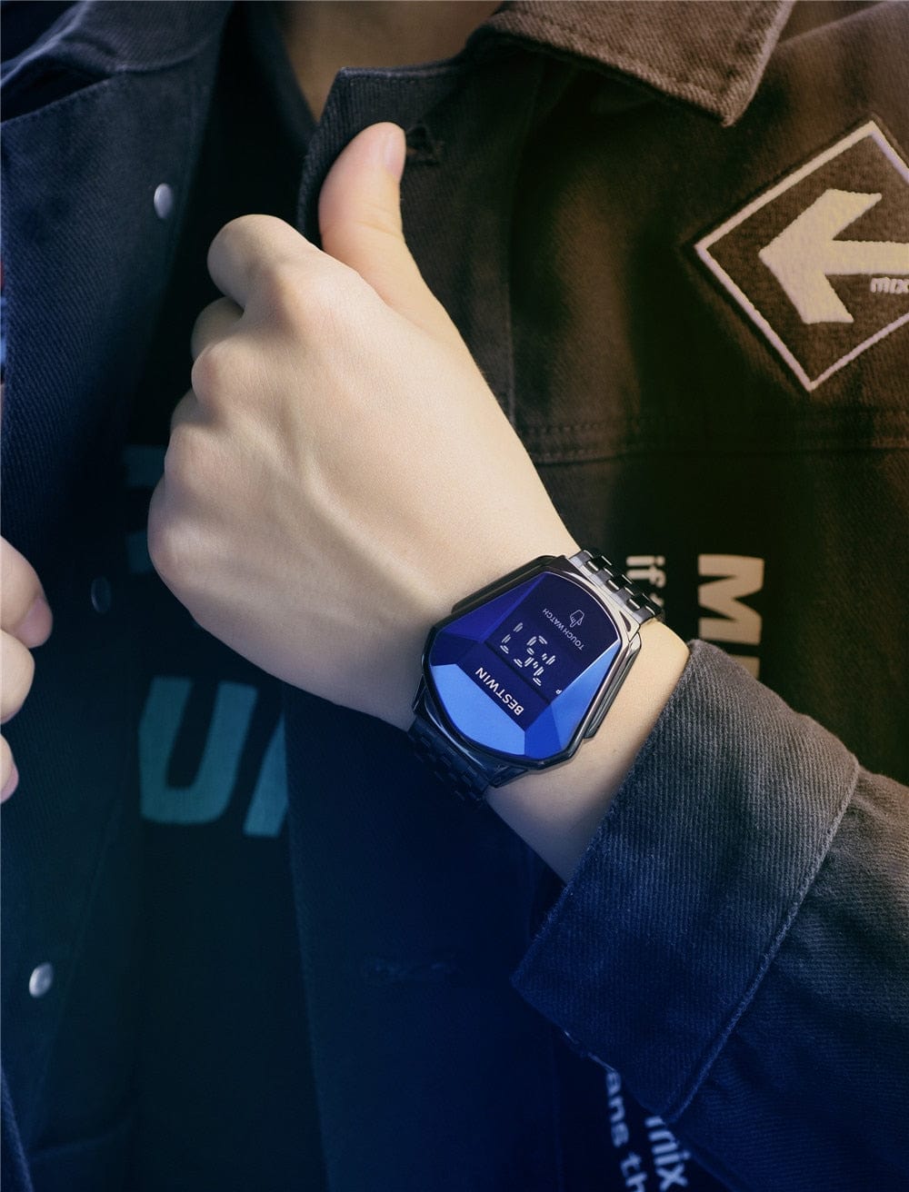 Men's Sport Digital Touch-Screen LED Steel Wristwatch
