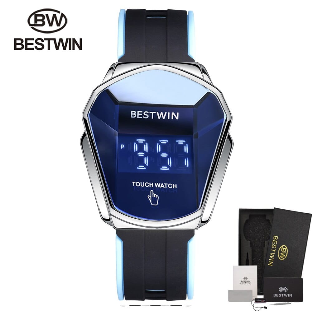 Men's Sport Digital Touch-Screen LED Steel Wristwatch
