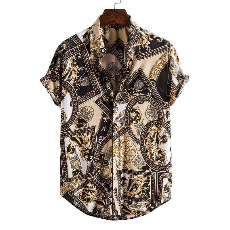 Men's Short Sleeve Hawaiian Social Shirt Classic Elegant Style