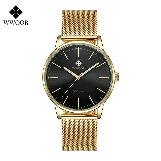 Men's Gold Quartz Wrist Watch 2026, Simple Sports Style