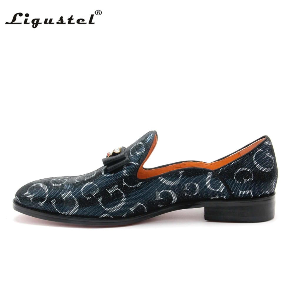 Men's Genuine Leather Bee Loafers Slip-On Dress Shoes