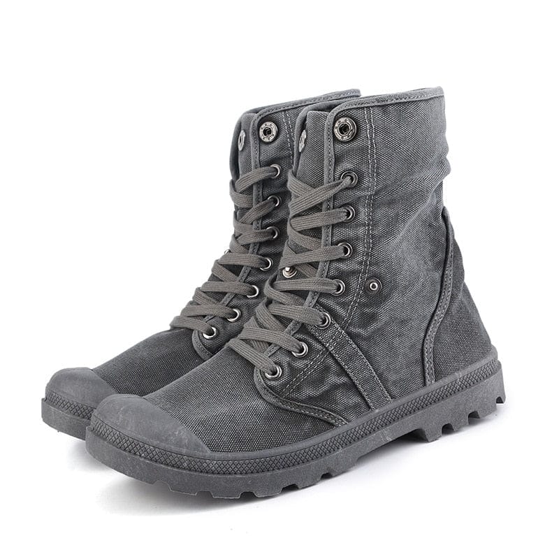 Men's High-Top Denim Canvas Casual Outdoor Rubber Shoes