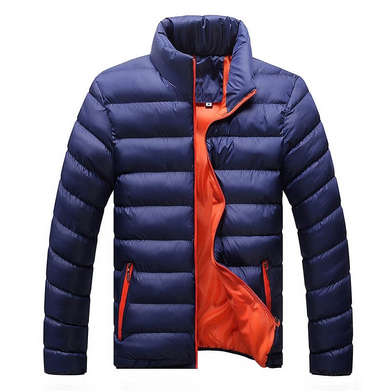 Men's Winter Stand-Collar Solid Thick Parka Jacket, Sizes M-6XL