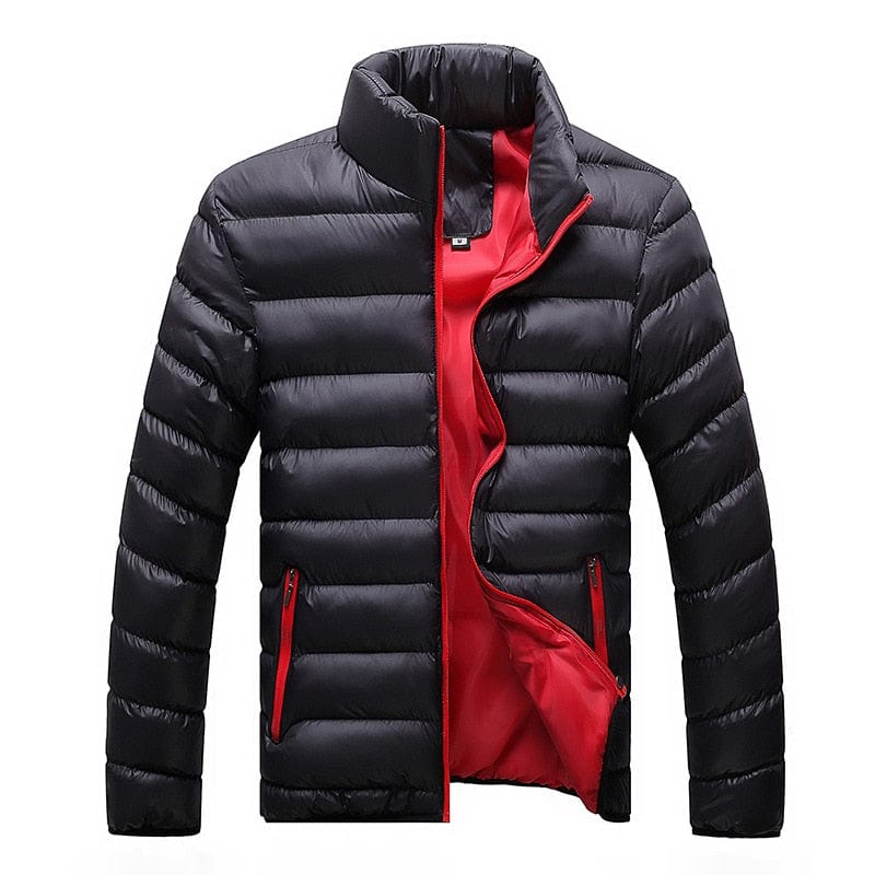 Men's Winter Stand-Collar Solid Thick Parka Jacket, Sizes M-6XL