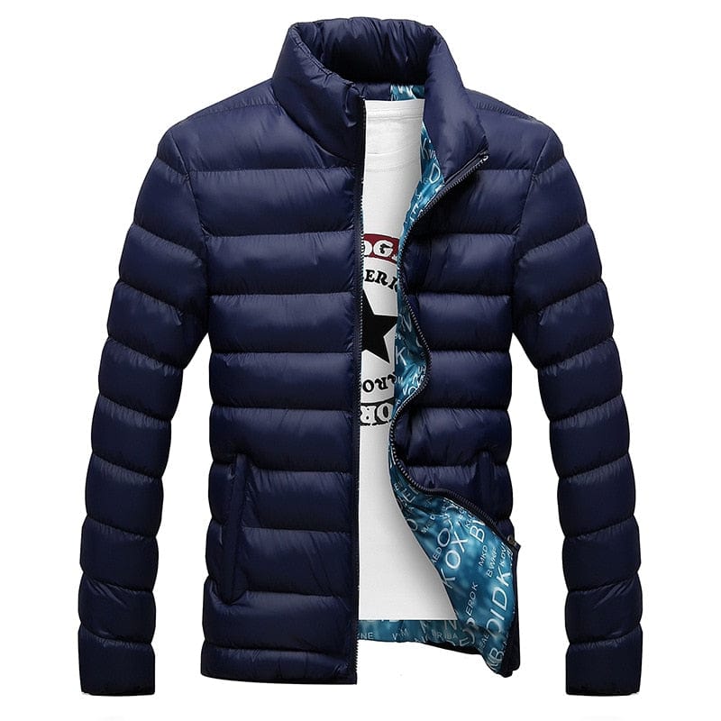 Men's Winter Stand-Collar Solid Thick Parka Jacket, Sizes M-6XL
