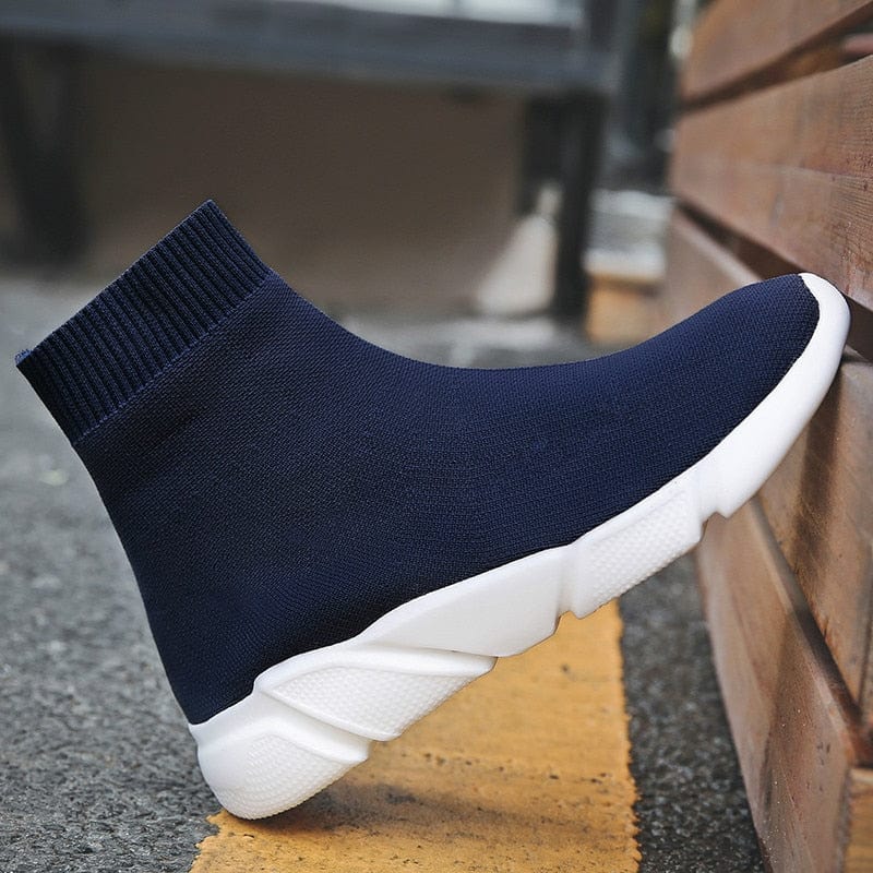 FEOZYZ High Top Running Shoes For Men Thermal Shoes Men Fur Lining Sport Shoes Chunky Shark Sneakers