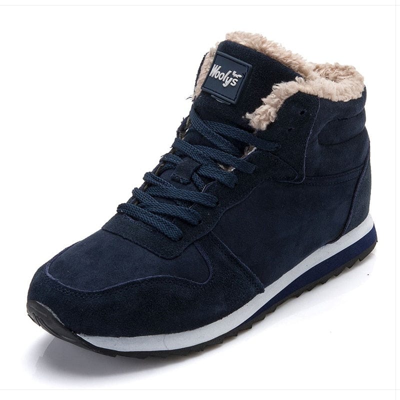 Men's Winter Faux Suede Snow Ankle Boots, Shearling-Lined, Plus Size