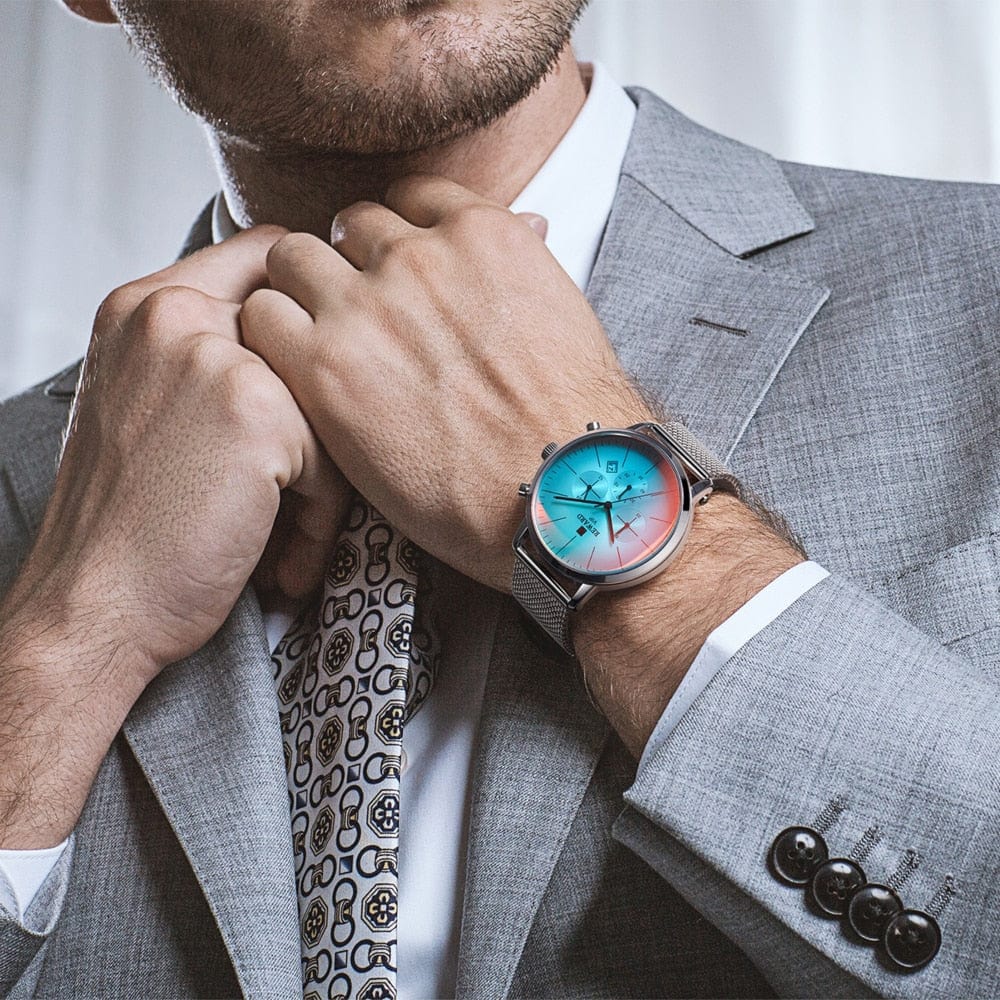 Men's Stainless Steel Chronograph Business Watch