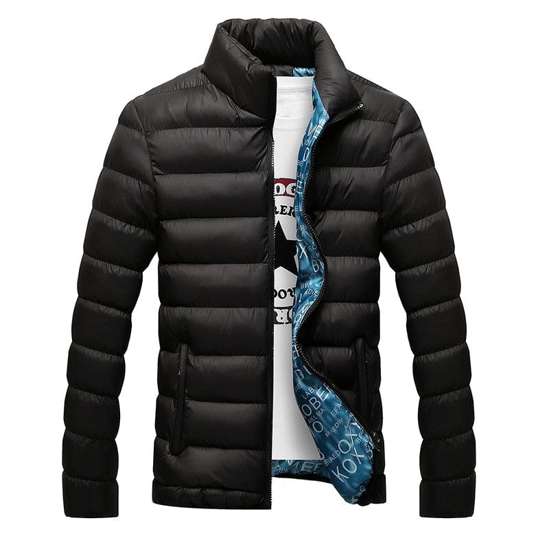 Men's Winter Stand-Collar Solid Thick Parka Jacket, Sizes M-6XL