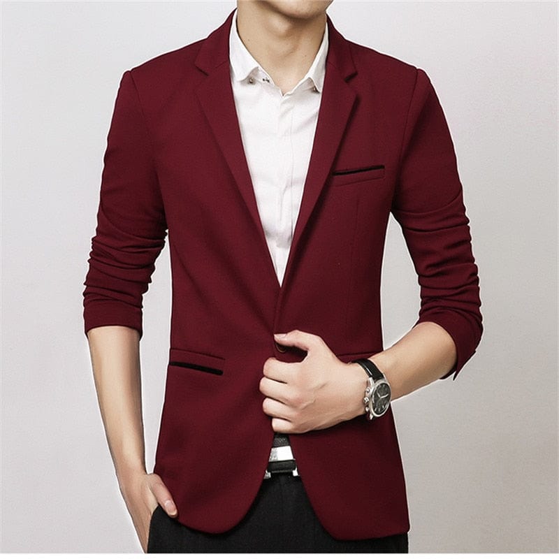 Men's Single-Button Smart-Casual Blazer