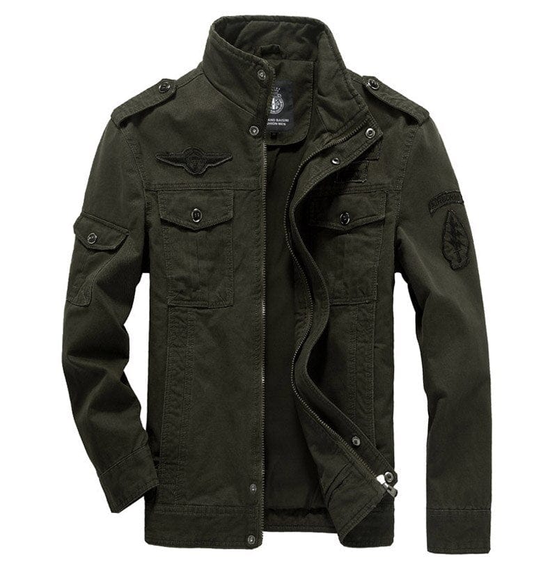 Men's Plus-Size Cotton Military Bomber Jacket