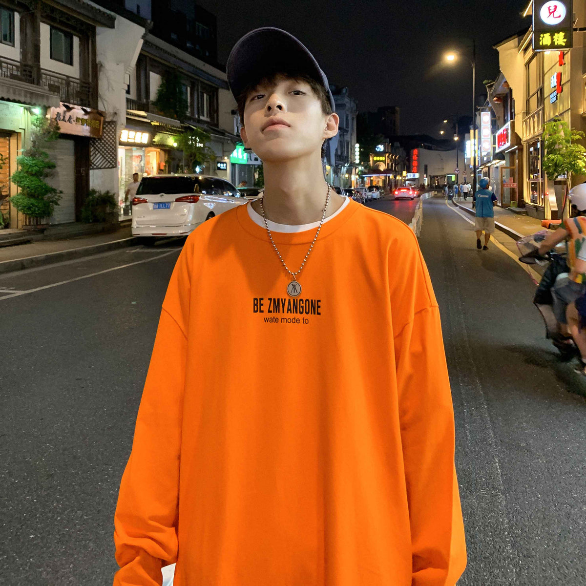 Men's Graphic Letter Long Sleeve Harajuku Street T-Shirt