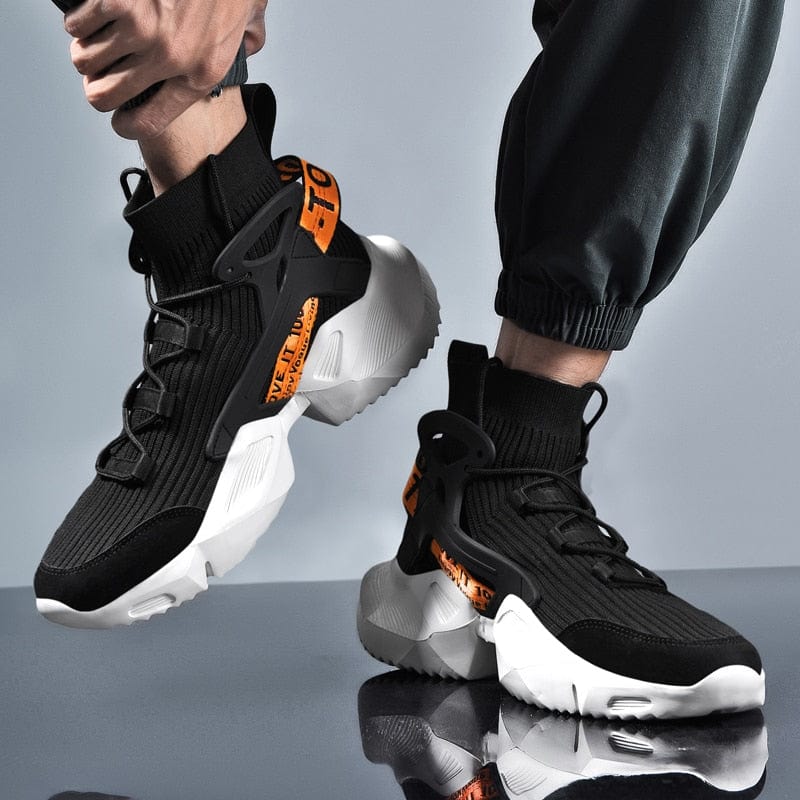 Men's High Top Breathable Knit Sock Running Sneakers