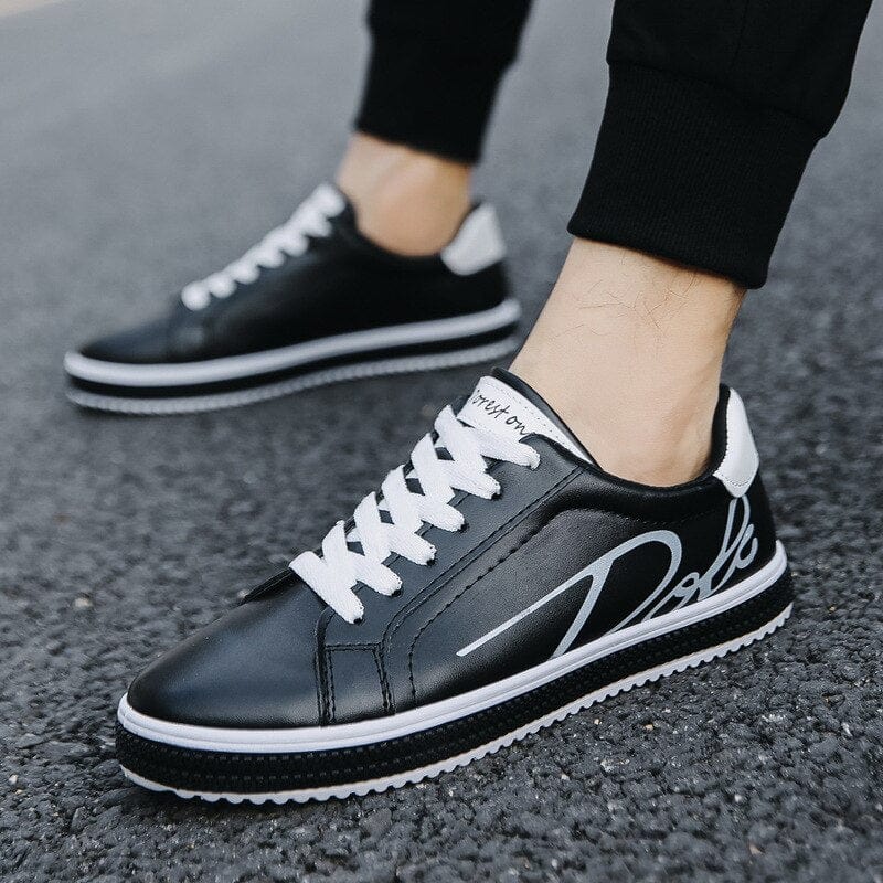 Men's Breathable White Board Sneakers Casual Student Flats