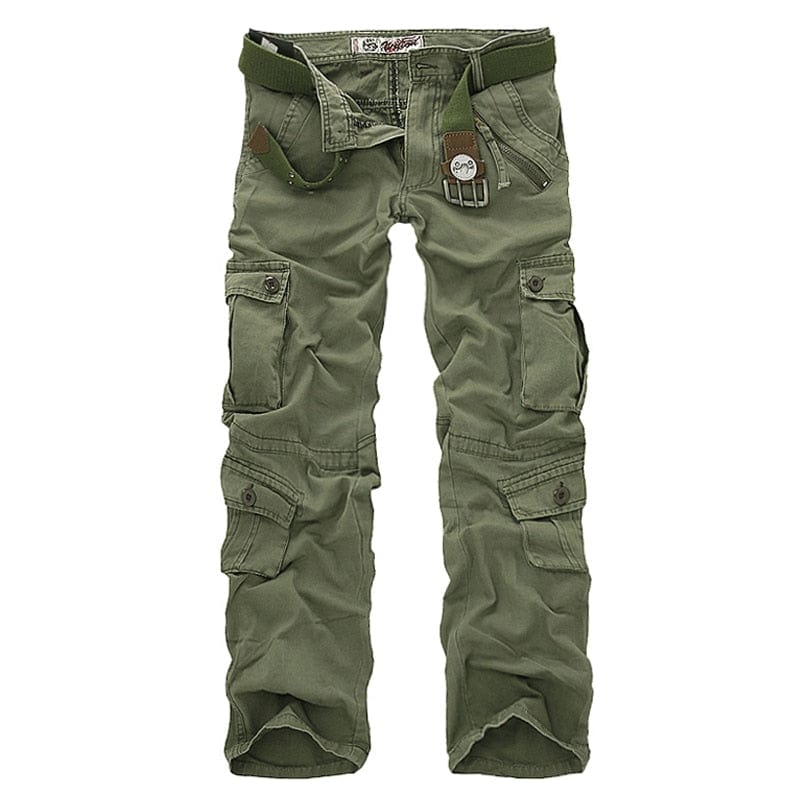 Men's Camouflage Cargo Trousers, Straight Fit Cotton