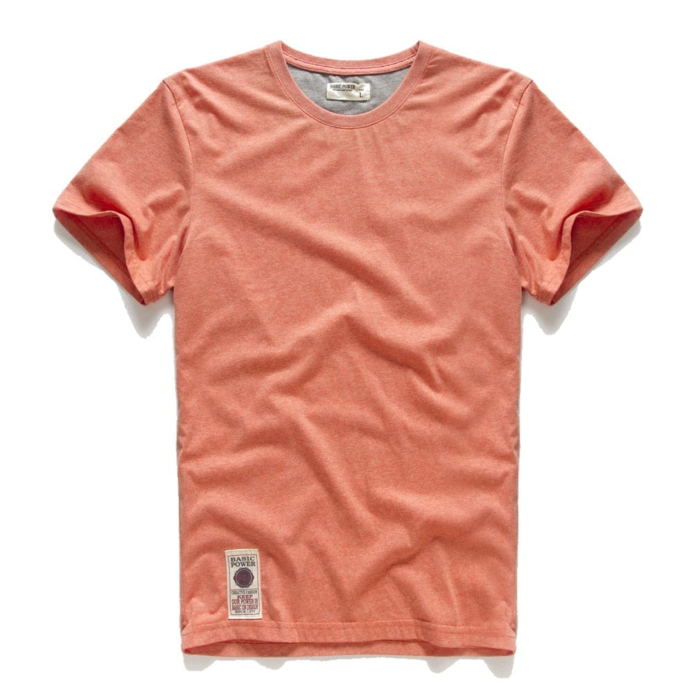 Men's Cotton Solid Color O-Neck Casual Classic Basic T-Shirt