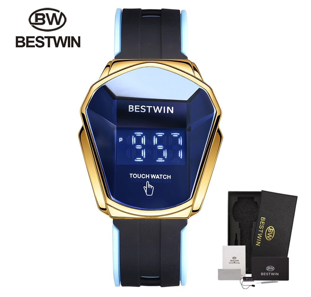 Men's Sport Digital Touch-Screen LED Steel Wristwatch