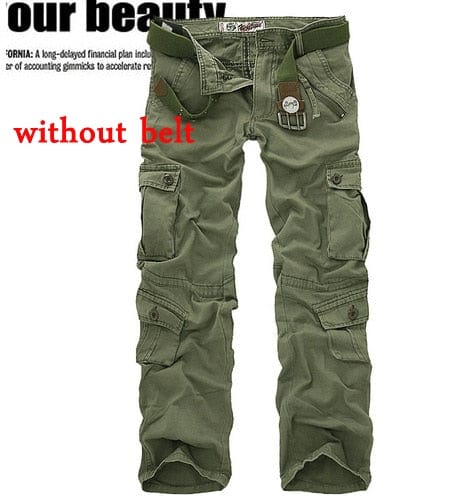 Men's Camouflage Cargo Trousers, Straight Fit Cotton