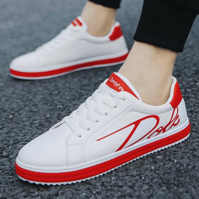 Men's Breathable White Board Sneakers Casual Student Flats