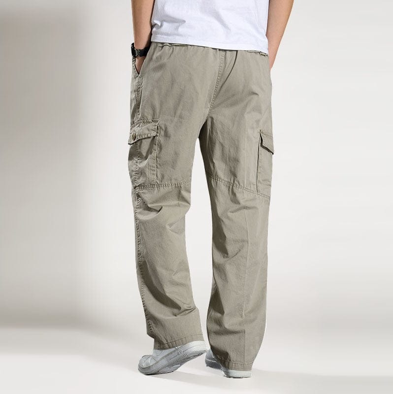 Men's Cotton Loose Multi-Pocket Cargo Pants Joggers