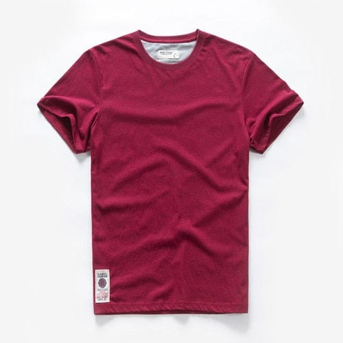 Men's Cotton Solid Color O-Neck Casual Classic Basic T-Shirt