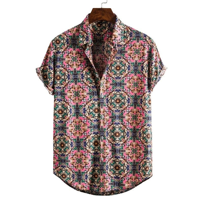 Men's Short Sleeve Hawaiian Social Shirt Classic Elegant Style