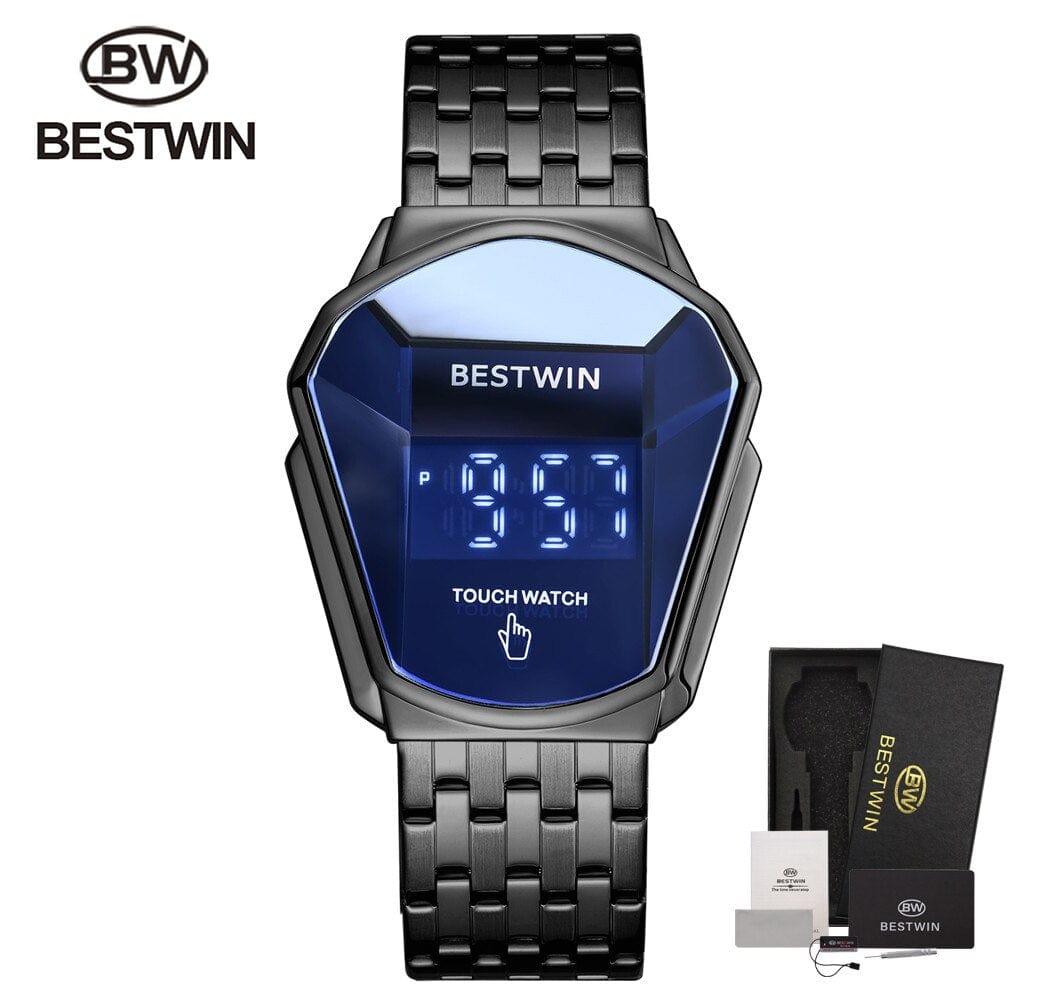 Men's Sport Digital Touch-Screen LED Steel Wristwatch