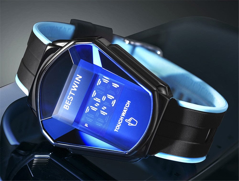 Men's Sport Digital Touch-Screen LED Steel Wristwatch