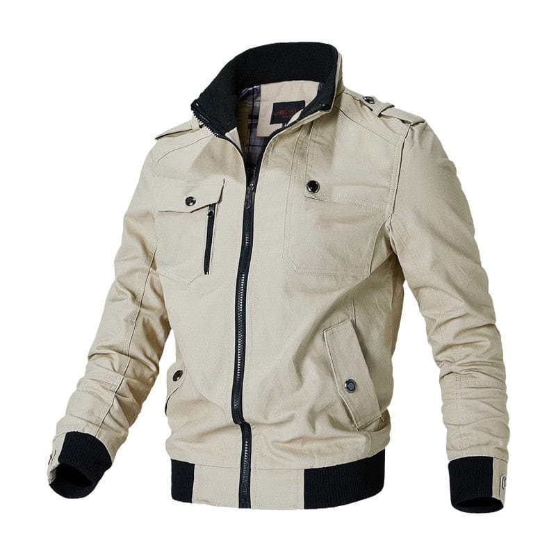 Men's Stand Collar Slim Military Bomber Windbreaker