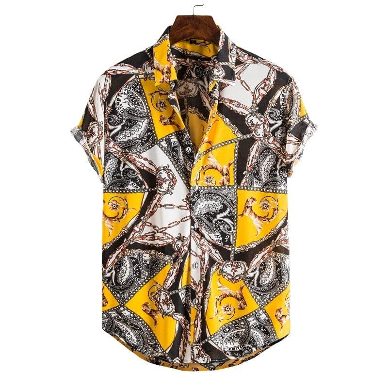 Men's Short Sleeve Hawaiian Social Shirt Classic Elegant Style