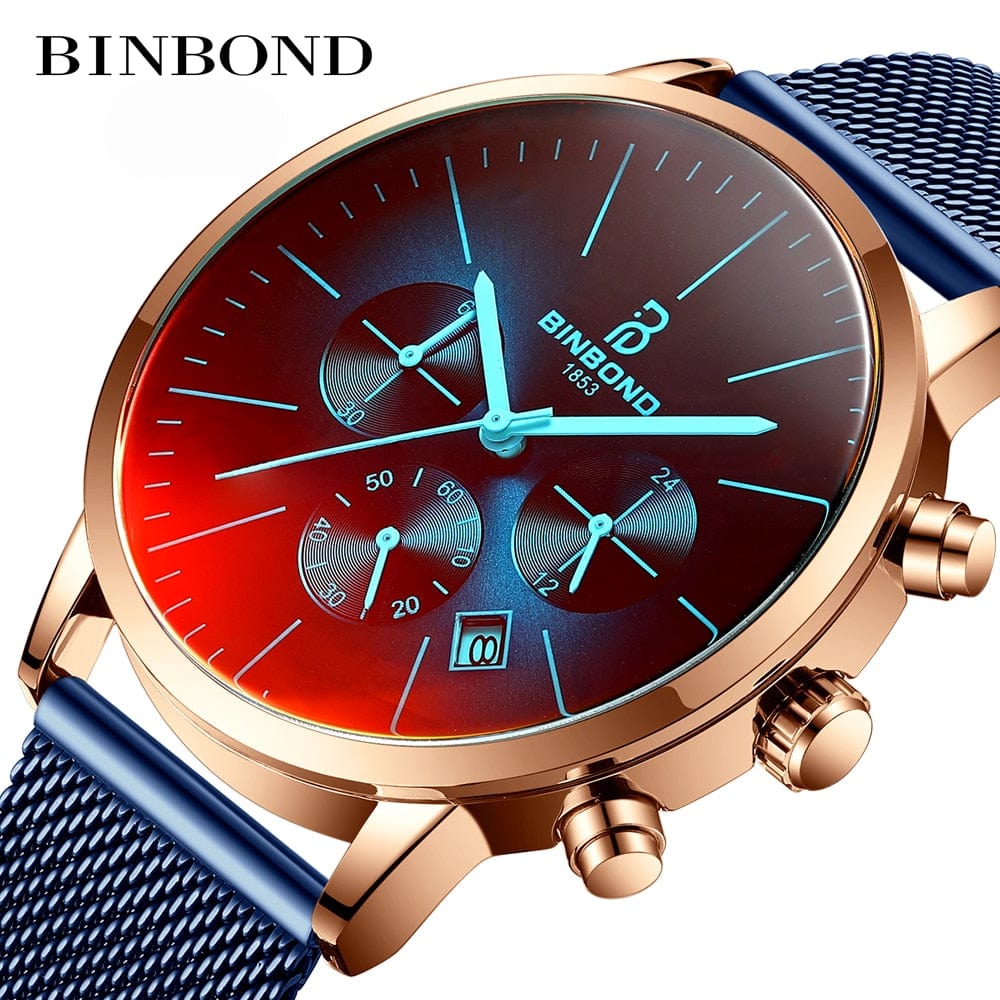 Men's Stainless Steel Chronograph Business Wrist Watch