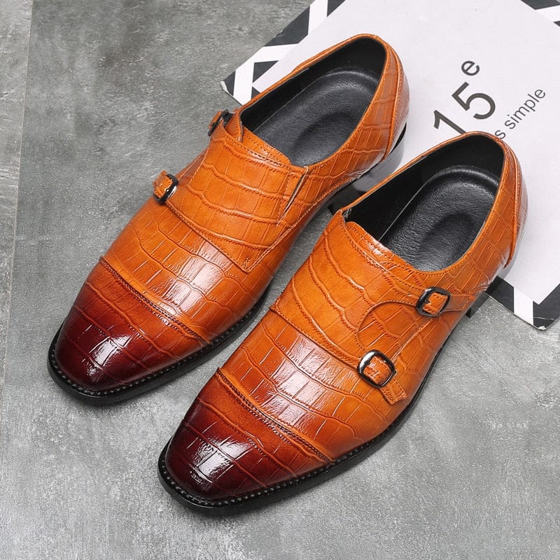 Men's Brogue Lace-Up Rubber Leather Wedding Flats