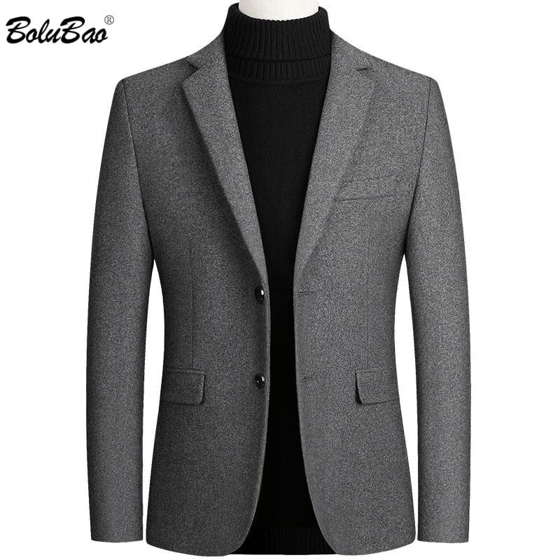 Men's Wool Classic Slim Business Suit Blazer Jacket