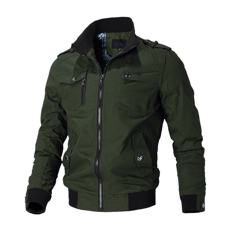 Men's Stand Collar Slim Military Bomber Windbreaker
