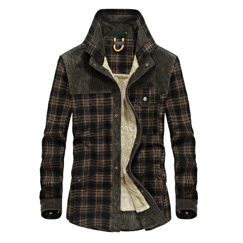Men's Thick Fleece Army Slim Fit Winter Jacket