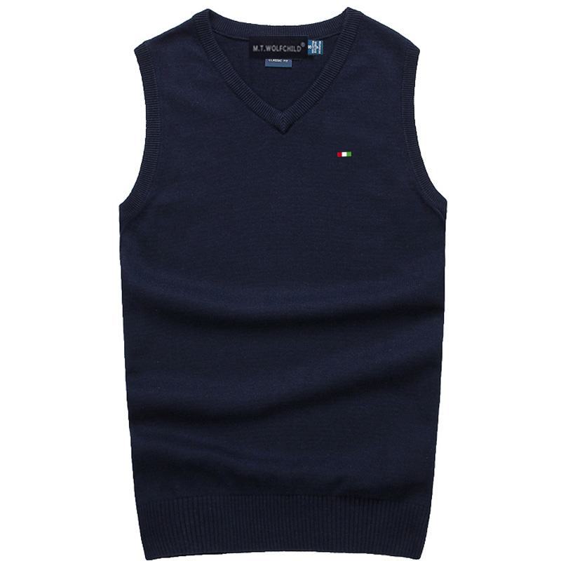 Men's Cotton Casual Sleeveless Knitted Vest Pullover